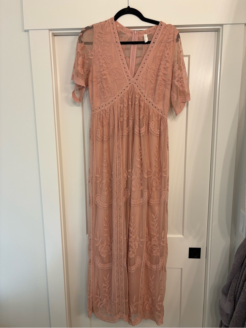 Pinkblush Dusty Rose Embroidered Maternity Dress